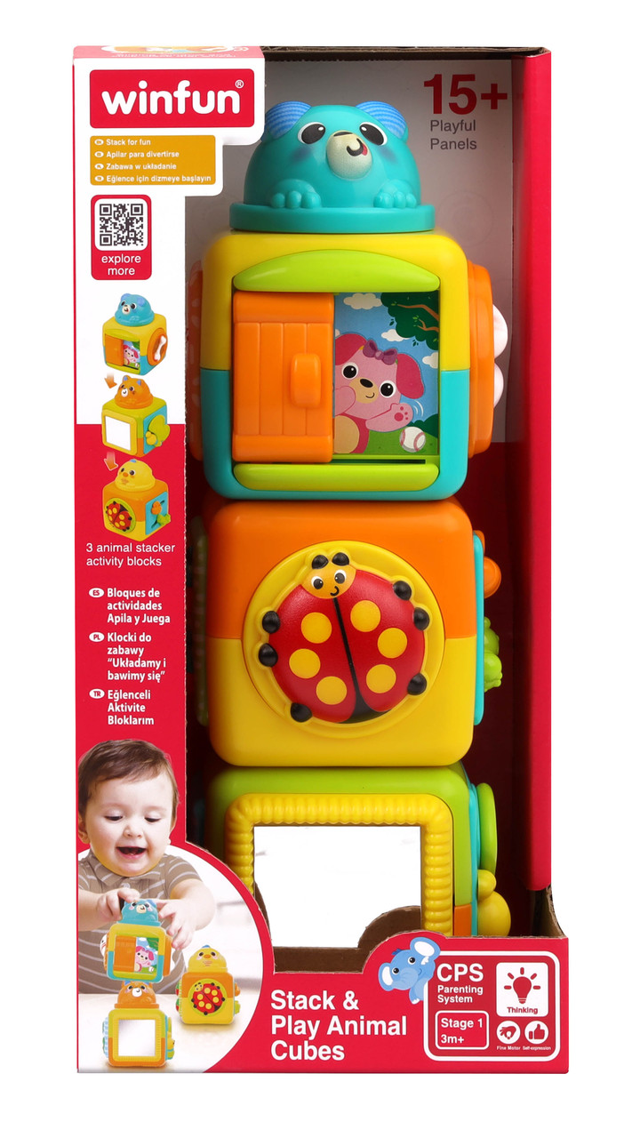 Кубики 250112-NI (12шт) 3шт, рухливі деталі, дзеркало, тріскачка, в кор-ці, 13-27-10см, фото 1