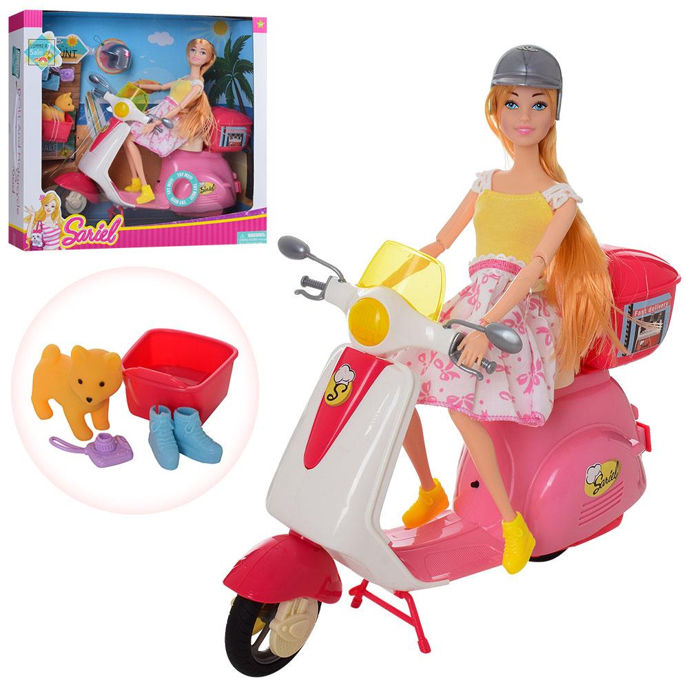 Лялька 7756-A (12 шт.) шарнірна29 см, мотоцикл27 см, собачка5 см, аксесуари, в кор-ку, 35,5-33-10см, фото 1