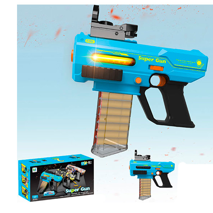 Автомат 503 (24шт) 28см, акум, прицел, світло, м'які кулі-присоски 12шт, USBзарядне, в кор-ці, 29-19-7,5см, фото 1