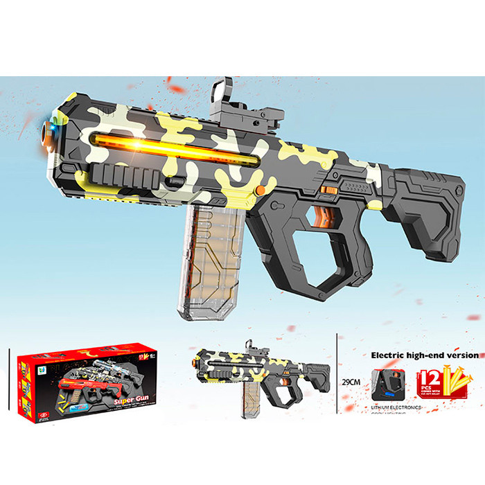 Автомат 302B (12шт) 58см, акум, світло, прицел, м'які кулі-присоски 12шт, USBзарядне, в кор-ці, 45,5-21-9см, фото 1