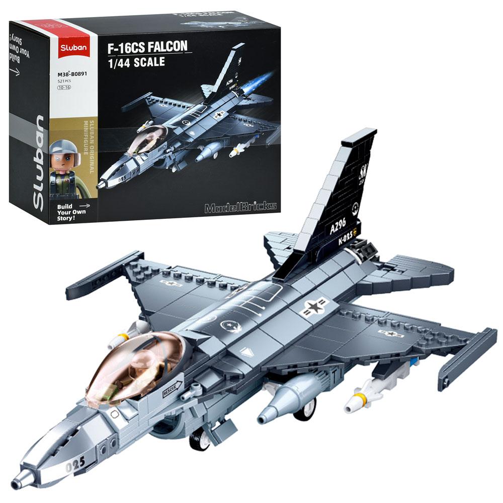 Конструктор SLUBAN M38-B0891 (16шт) військовий літак, 34,7см, 1:44, 521дет, в кор-ці, 30-24-12,5см, фото 1