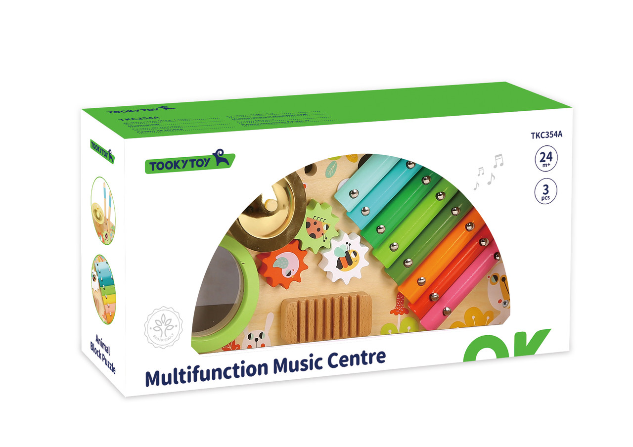 Дерев'яна іграшка TKC354A (6шт) музичний центр,44-22,5-в10см,на ніжках,ксилофон-8тонів,паличка2шт,шестерні,, фото 1