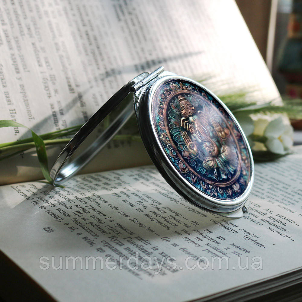 Кишенькове дзеркальце Ганеша бірюзовий, фото 1