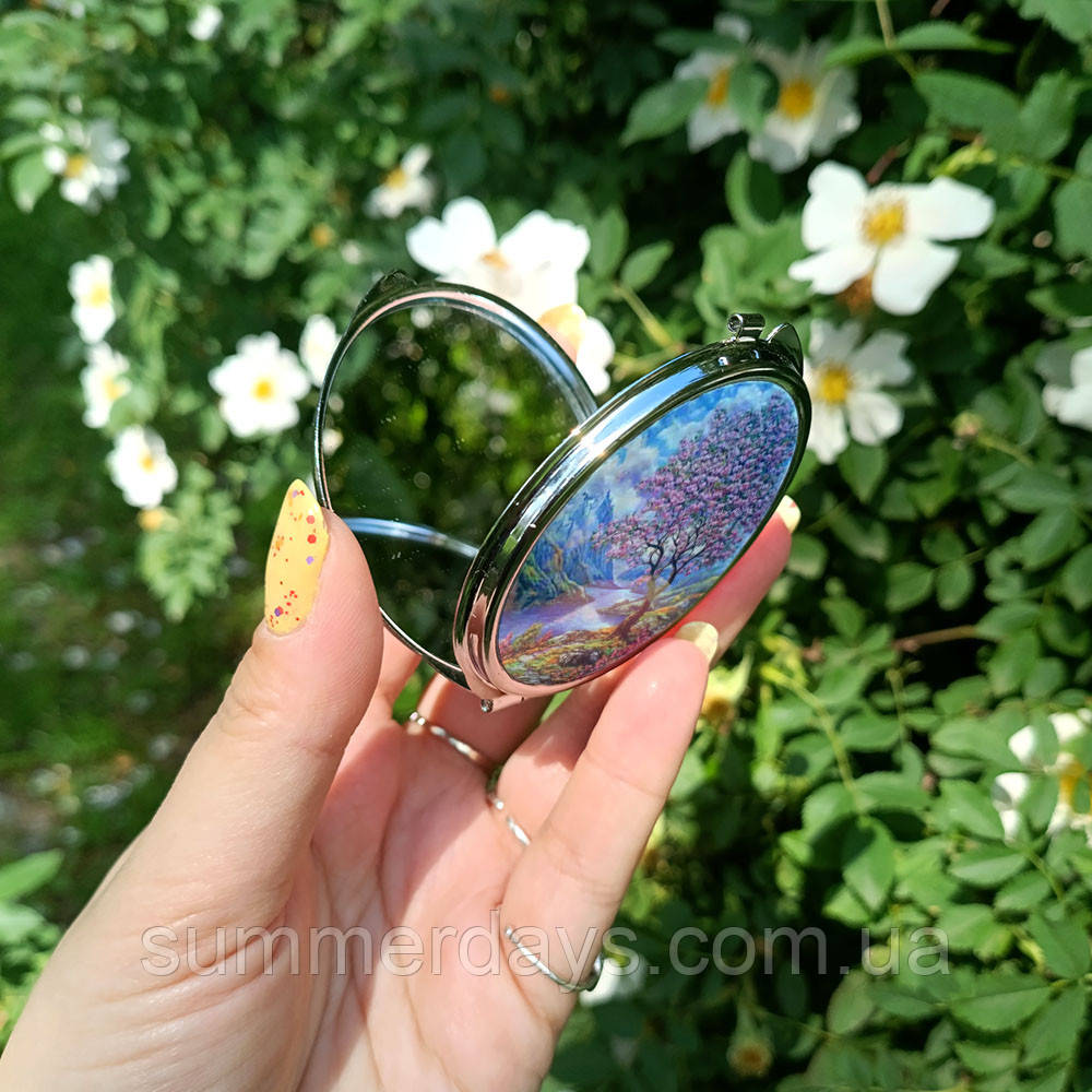 Кишенькове дзеркальце Вишневе дерево квітуче, фото 1