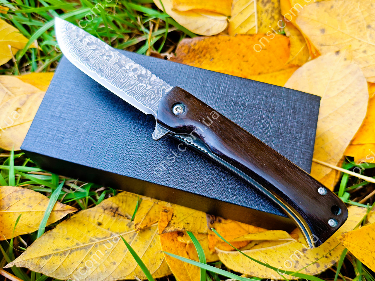 Ніж складаний з дамаської сталі D-226, фото 1