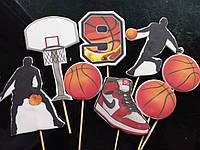 Фігурки для хлопчика,дівчинки, баскетбол, топери на торт їтівні фігурки, топери їстівні картинки на день народж