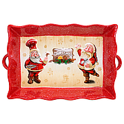 Форма для запікання Lefard 940-259 Санта кераміка 30*18*6 см Червоний