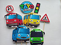 Фігурки для хлопчика,дівчинки, тайо, топери на торт їтівні фігурки, топери їстівні картинки на день народж