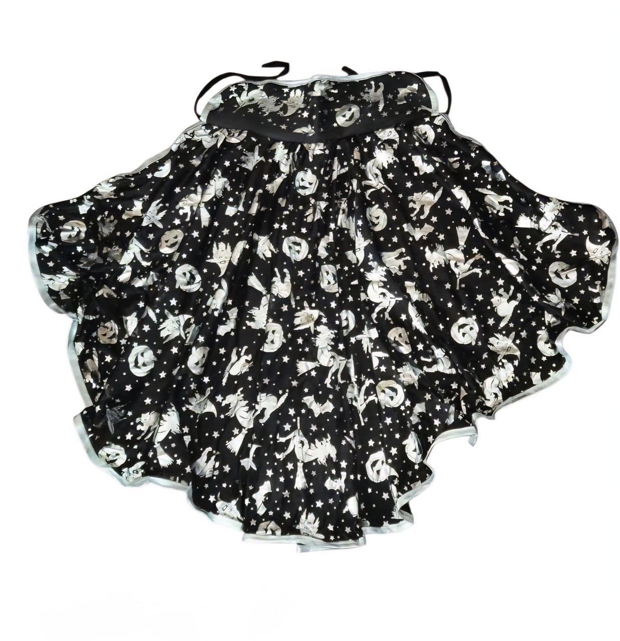 Дитячий плащ зі срібними гарбузами та відьмами на Хелловін, зріст 104-116 см