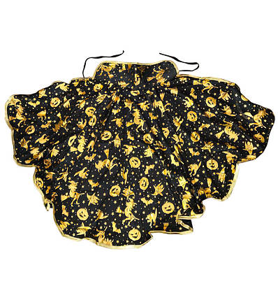 Дитячий плащ зі золотими гарбузами та відьмами на Хелловін, зріст 104-116 см, фото 1