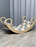 Дитяче ліжечко качалка з матрасиком 33 БОНБОН, дитяча качалка, качалка для дітей, балансир, дитяча гойдалка балансир, качалка, фото 3