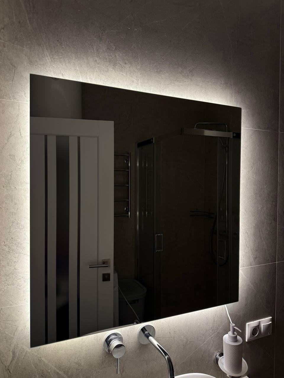 Дзеркало з LED-підсвіткою 80х80 настінне ( Дзеркало з ЛЕД-підсвіткою для ванної кімнати ), фото 1