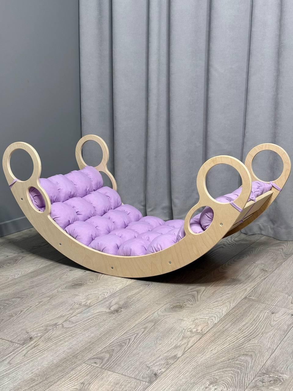 Дитяче ліжечко качалка з матрасиком 34 БОНБОН, дитяча качалка, качалка для дітей, балансир, дитяча гойдалка балансир, качалка, фото 1