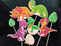 Фігурки для дівчинки, для хлопчика динозаври, динозаврики топери на торт їтівні фігурки, топери їстівні картинки на день народж