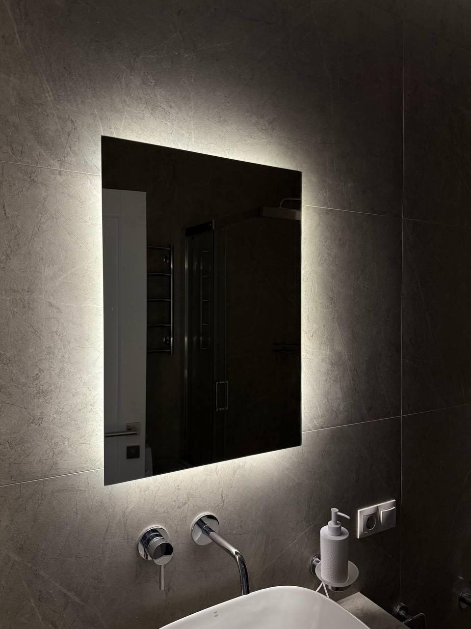 Дзеркало з LED-підсвіткою 70×50 см ( Дзеркало з LED-підсвіткою для ванної кімнати ), фото 1