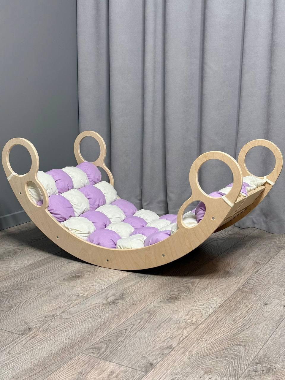 Дитяче ліжечко качалка з матрасиком 35 БОНБОН, дитяча качалка, качалка для дітей, балансир, дитяча гойдалка балансир, качалка, фото 1