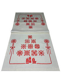 Доріжка вишита "Крижинка" білого кольору (1,4м.*0,48м.)