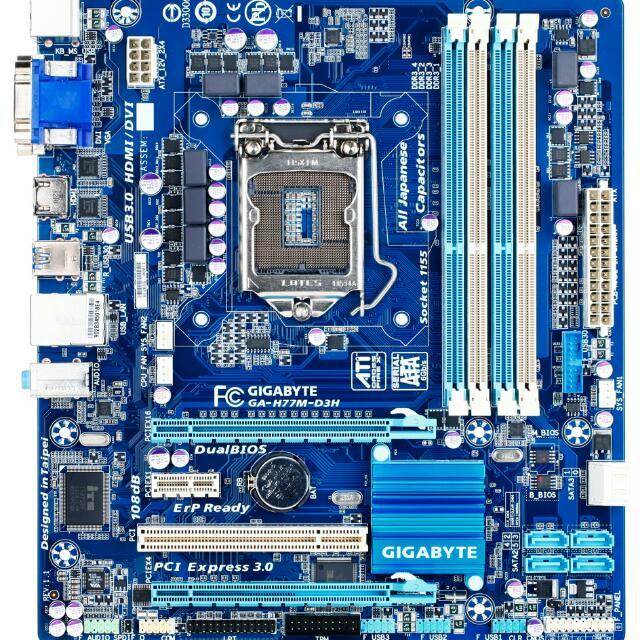 ПЛАТА LGA1155 ТОПОВА GIGABYTE GA-H77M-D3H c HDMI, USB 3.0 Підтримує SATA3 + Core - i7,i5,i3 3го ПОКОЛІННЯ 1155, фото 1