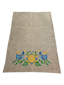 Серветка-рушничок вишита з льону "Курочки" (0,45 м.*0,65 м)