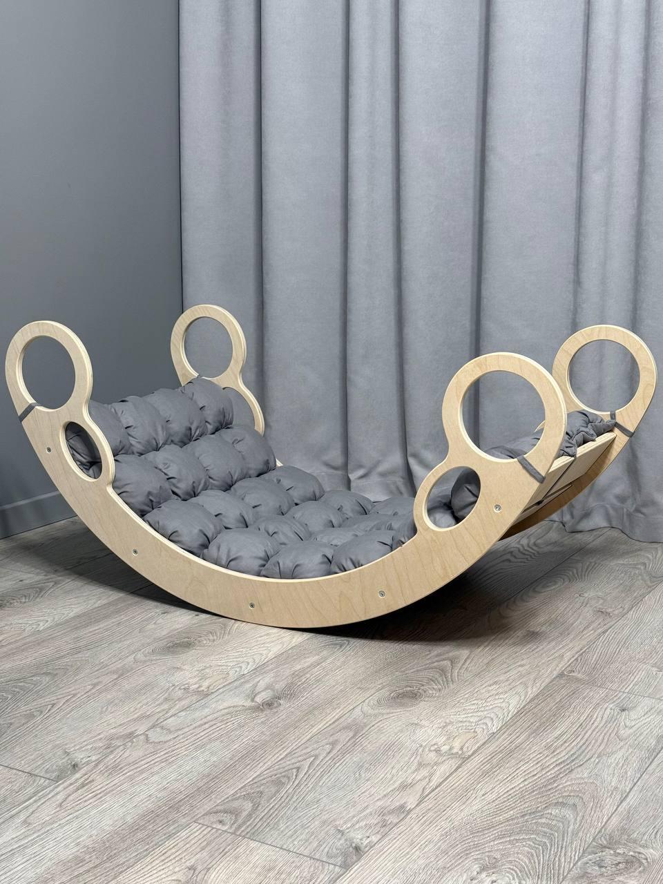 Дитяче ліжечко качалка з матрасиком 40 БОНБОН, дитяча качалка, качалка для дітей, балансир, дитяча гойдалка балансир, качалка, фото 1