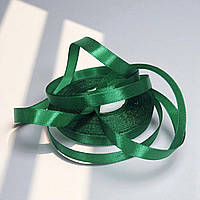 Стрічка атласна однотонна 0,9см. (33 м) темно-зелена