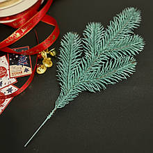 Гілки штучної литої ялинки (↔ 30 см) блакитна   /штучна хвоя/