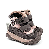 Термо черевики для дівчинки пудрові з набивною овчиною Tom.m