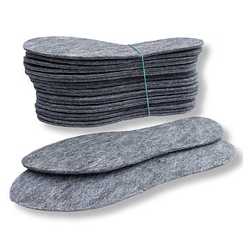 Устілки для взуття фетр сірі 36 розмір