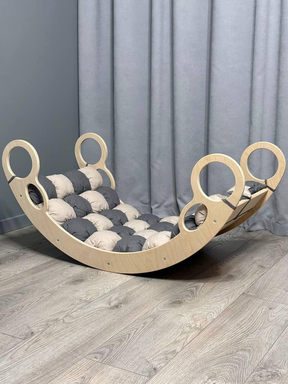 Дитяче ліжечко качалка з матрасиком 45 БОНБОН, дитяча качалка, качалка для дітей, балансир, дитяча гойдалка балансир, качалка, фото 1