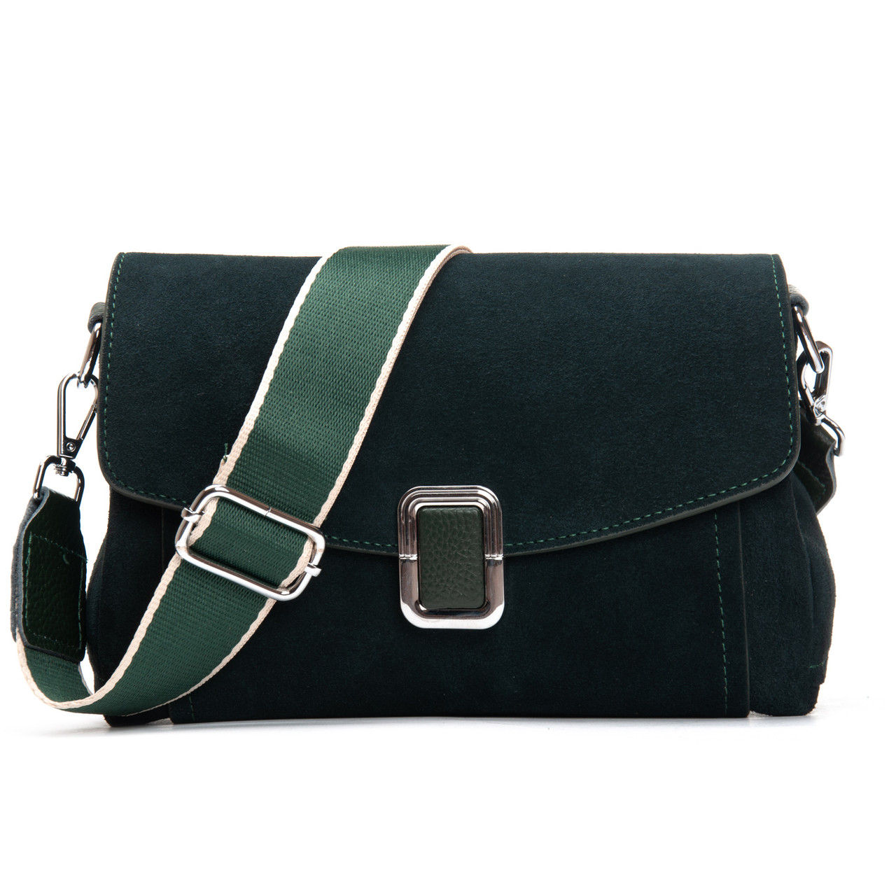 Сумка Женская Классическая замш 93055 green Купити жіночі сумки гуртом і в роздріб із натуральної шкіри в Україні, фото 1