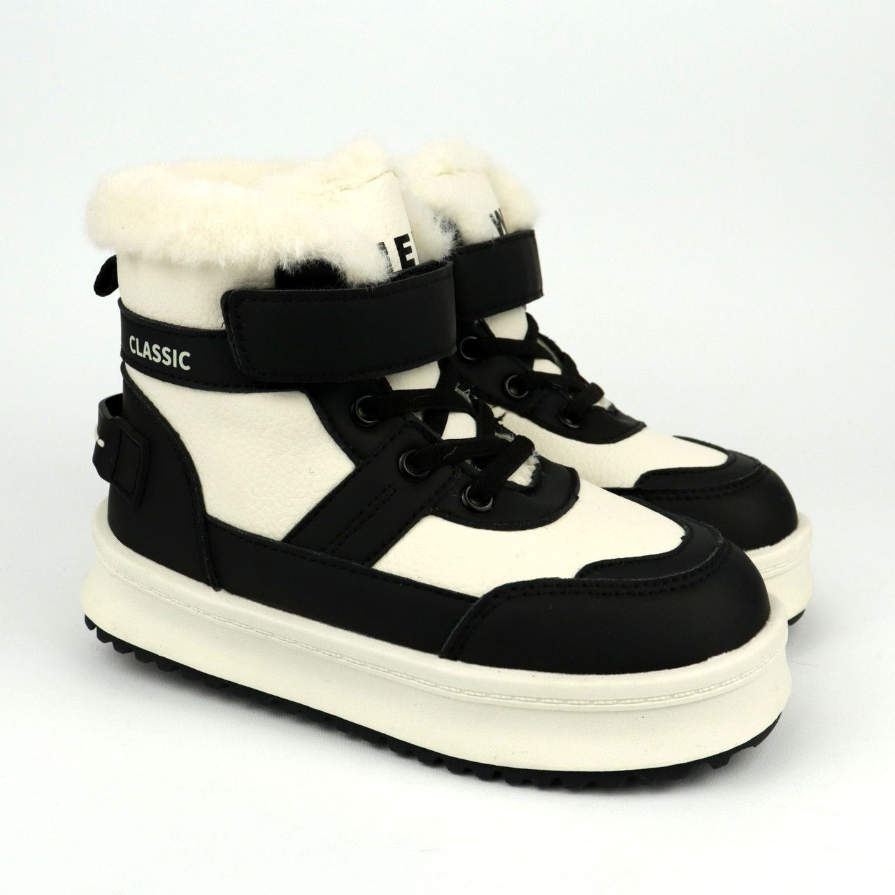 Зимові чорно-білі черевики для дівчинки Том.м