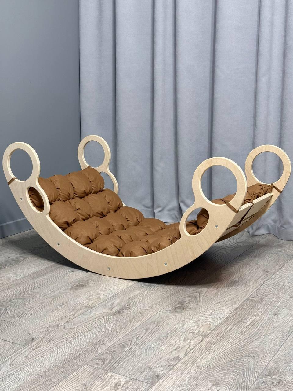 Дитяче ліжечко качалка з матрасиком 47 БОНБОН, дитяча качалка, качалка для дітей, балансир, дитяча гойдалка балансир, качалка, фото 1