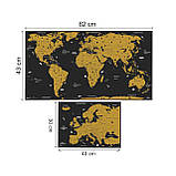 Скретч-карта світу Wideta (82x43 см). Настінна мапа для відзначення подорожей. Подарунок для мандрівника., фото 5