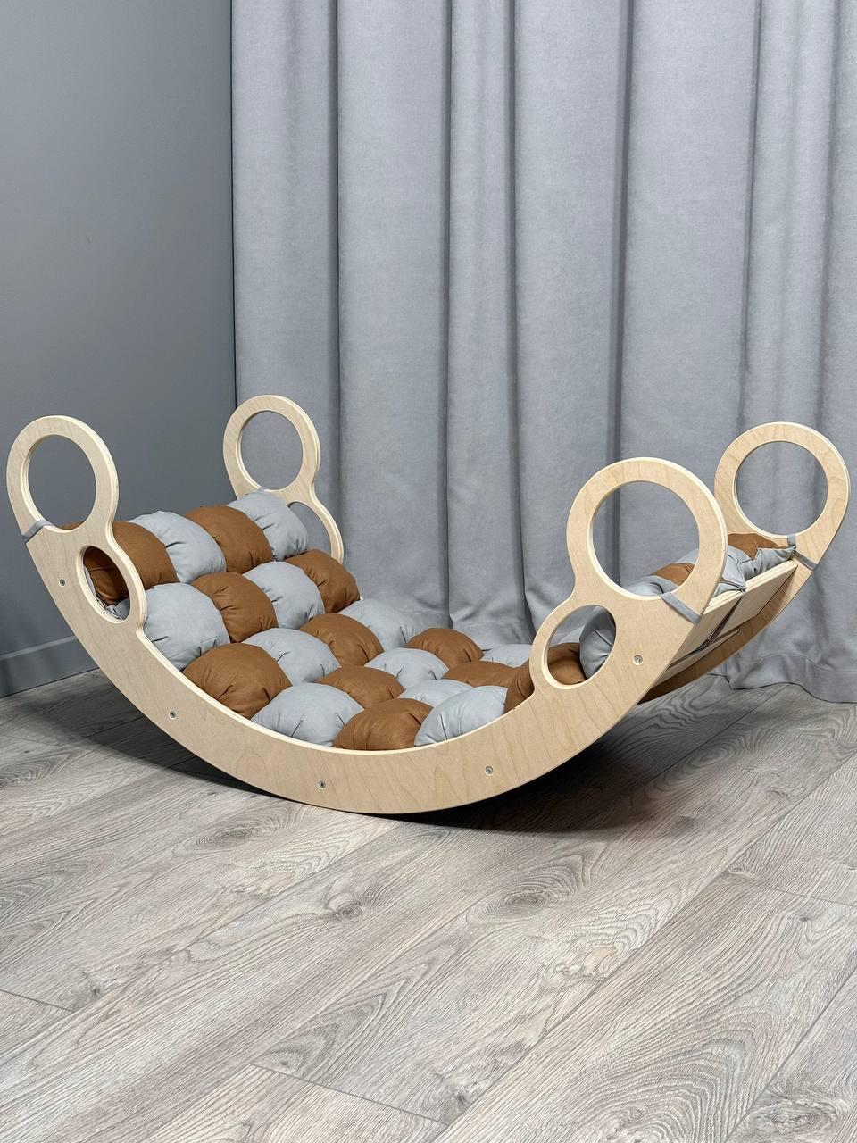 Дитяче ліжечко качалка з матрасиком 48 БОНБОН, дитяча качалка, качалка для дітей, балансир, дитяча гойдалка балансир, качалка, фото 1