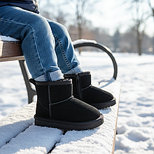 Детские теплые угги унисекс для мальчиков и девушек зимние, теплые зимние ботиночки на снег. Размер: 17-22