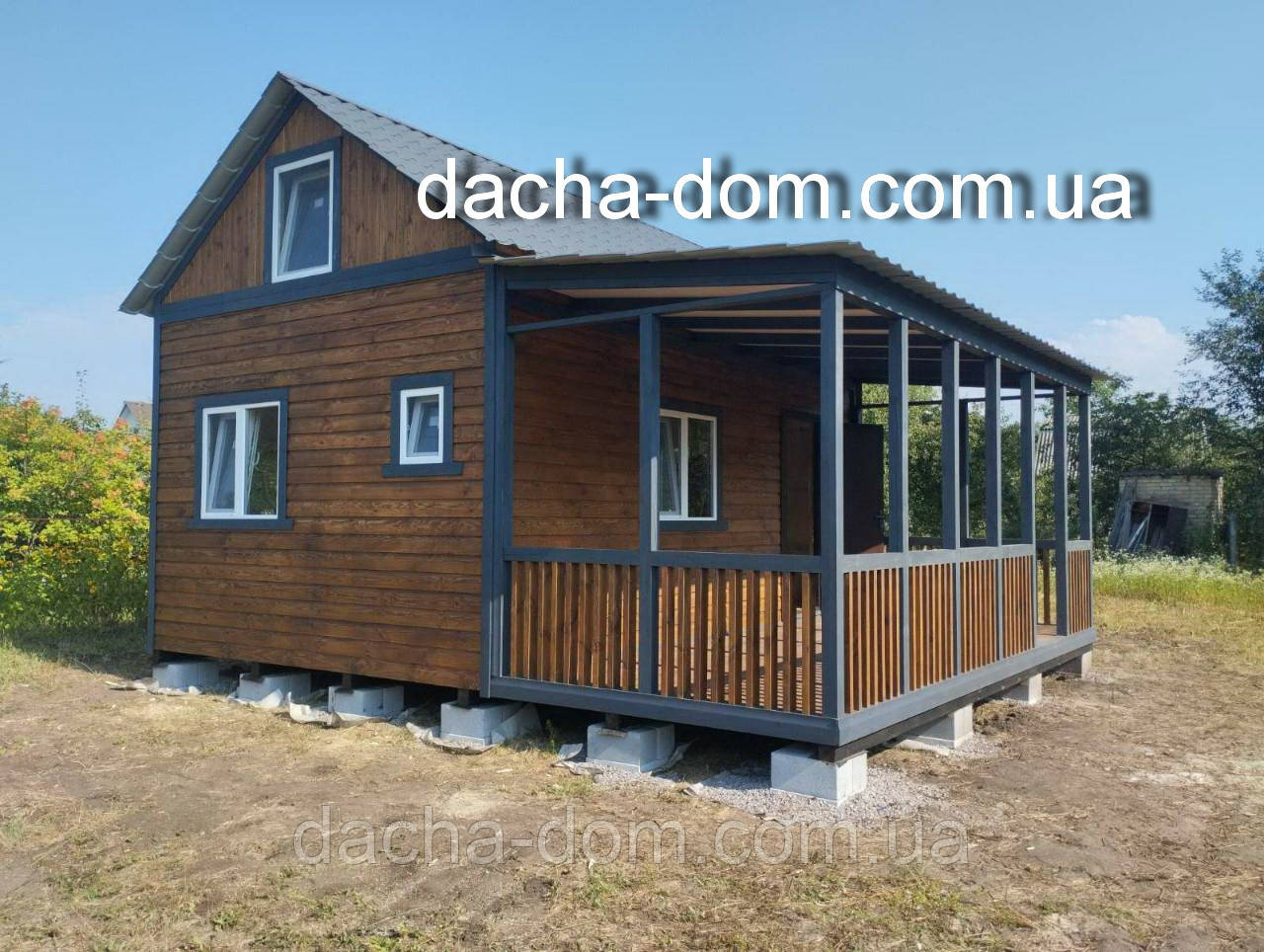 Каркасный будинок з терасою + LOFT 12 кв.м., фото 1