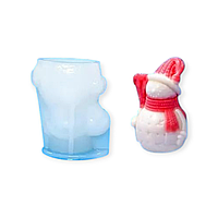 Форма силиконовая для изготовления свечей Снеговик