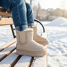 Детские теплые угги унисекс для мальчиков и девушек зимние, теплые зимние ботиночки на снег. Размер: 22-27