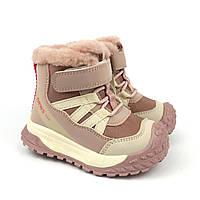 Термо черевики для дівчинки пудрово-рожеві з набивною овчиною Tom.m