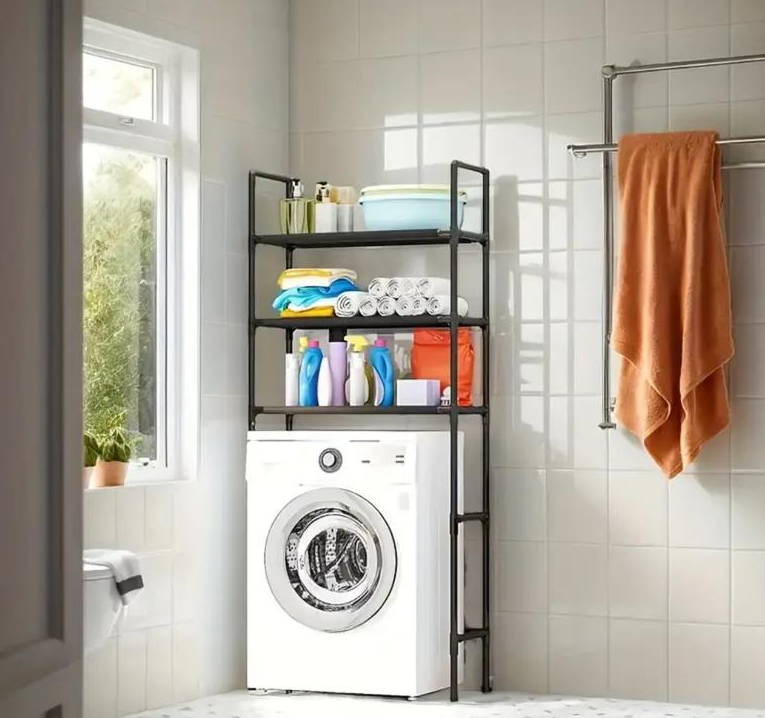 Стелаж багатоярусний підлоговий 72x25x155 см під пральну машину для зберігання речей, фото 1