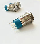 Кнопки з фіксацією 12мм 12-24 В, червоний LED, 4pin, фото 5