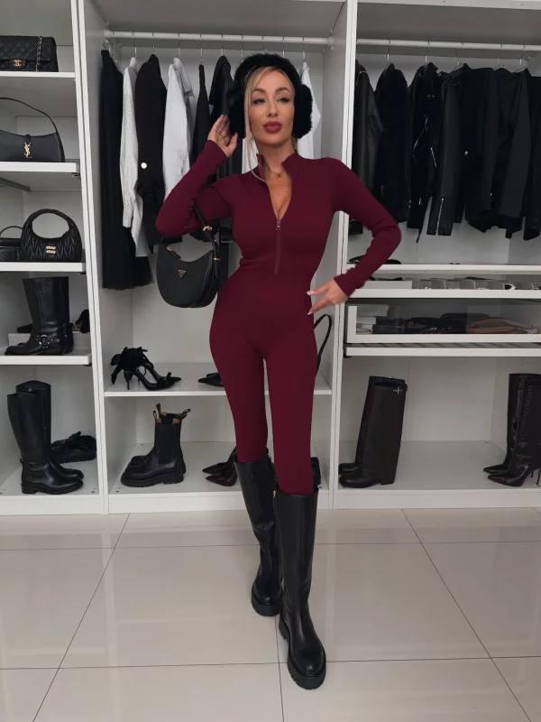 Жіночий комбінезон ; Кольори - бордо, шоколад, чорний і графіт  ; Розміри - 40-42, 42-44 і 44-46 ;, фото 1