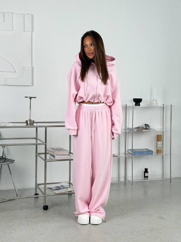 Жіночий прогулянковий костюм ; Кольори - барбі, лимон, шоколад і меланж  ; Розміри - 42-44 і 44-46 ;, фото 1