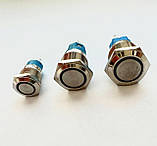 Кнопки з фіксацією 12мм 12-24 В, червоний LED, 4pin, фото 8