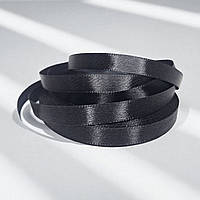 Стрічка атласна однотонна 0,9см. (33 м) чорна