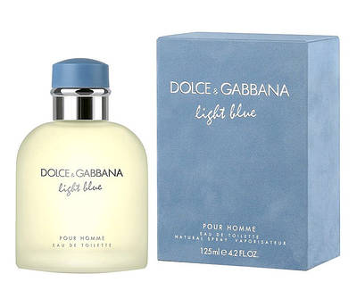 Туалетна вода чоловіча Dolce & Gabbana Light Blue Pour Homme 125ml, свіжий аромат з цитрусовою нотою