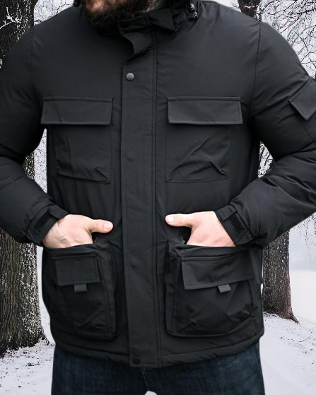 Чоловіча стильна зимова куртка SATOSHI Black, фото 1