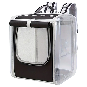 Рюкзак-переноска для тварин CosmoPet CP-64 з прозорими стінками та вентиляцією 39x33.5x29 см Black (3_07419)