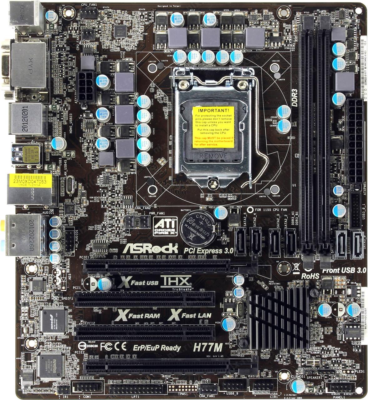 НАДІЙНА ПЛАТА LGA1155 ASRock H77M c HDMI, USB 3.0 Підтримує SATA3 + Core - i7,i5,i3 3го ПОКОЛІННЯ 1155, фото 1