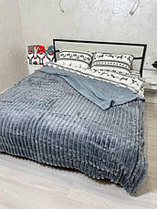 Плед на овчині Євро Шарпей Графітовий, фото 4